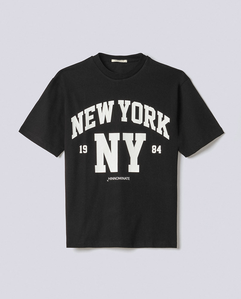 T-SHIRT IN JERSEY CON STAMPA E ETICHETTA Nero - Hinnominate