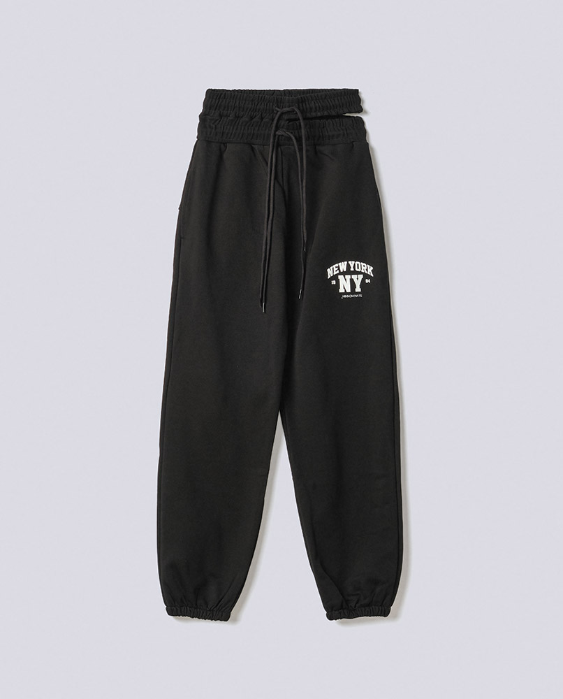 PANTALONE IN FELPA CON CINTO STACCATO E DOPPIA COULISSE MORBIDO Nero - Hinnominate