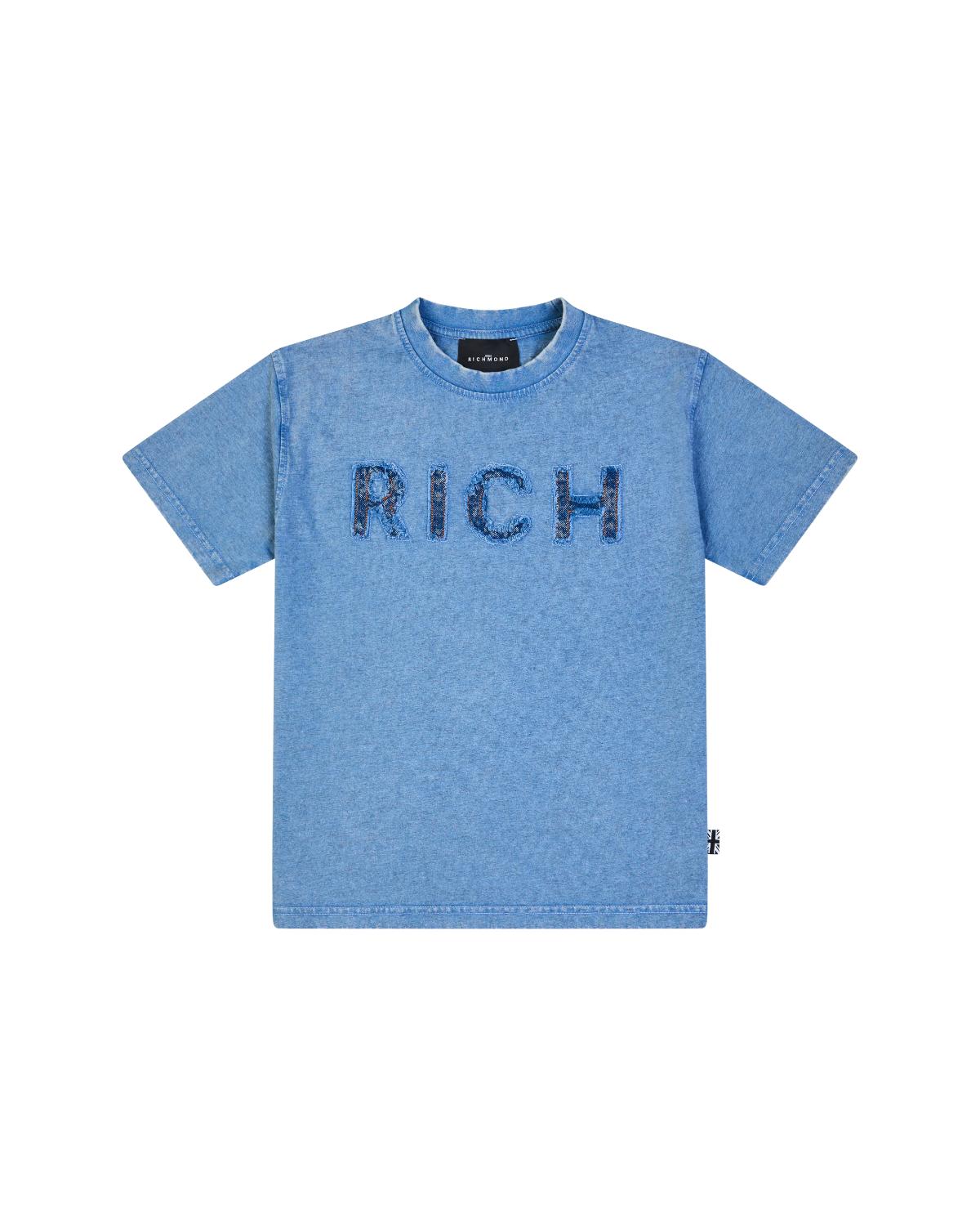 T-SHIRT DELNICE Cloud Blue Melange - John Richmond