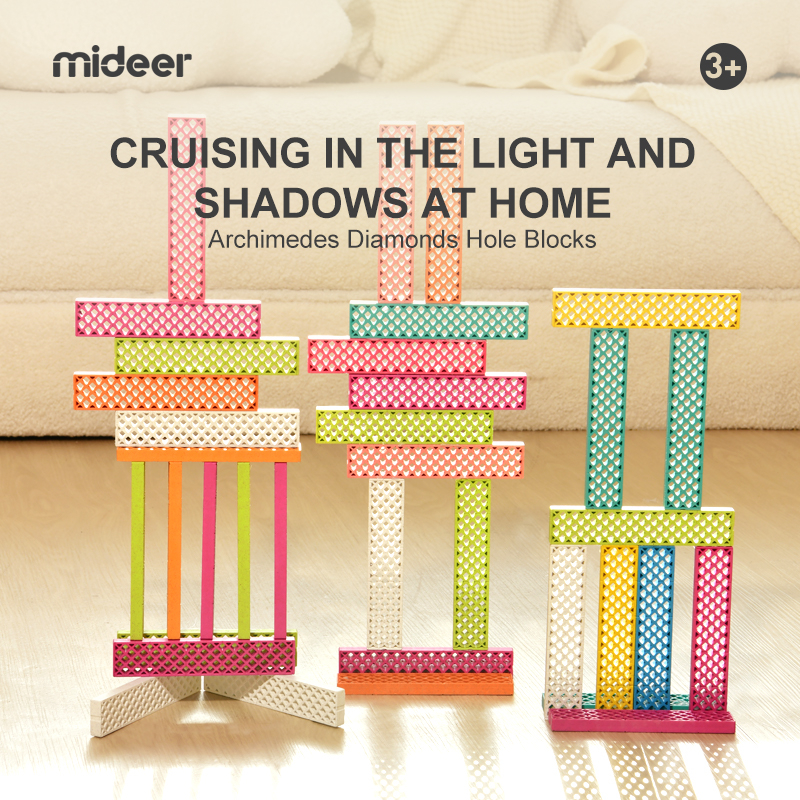 Alternative view of Blocchi plastici forati rosa - Mideer