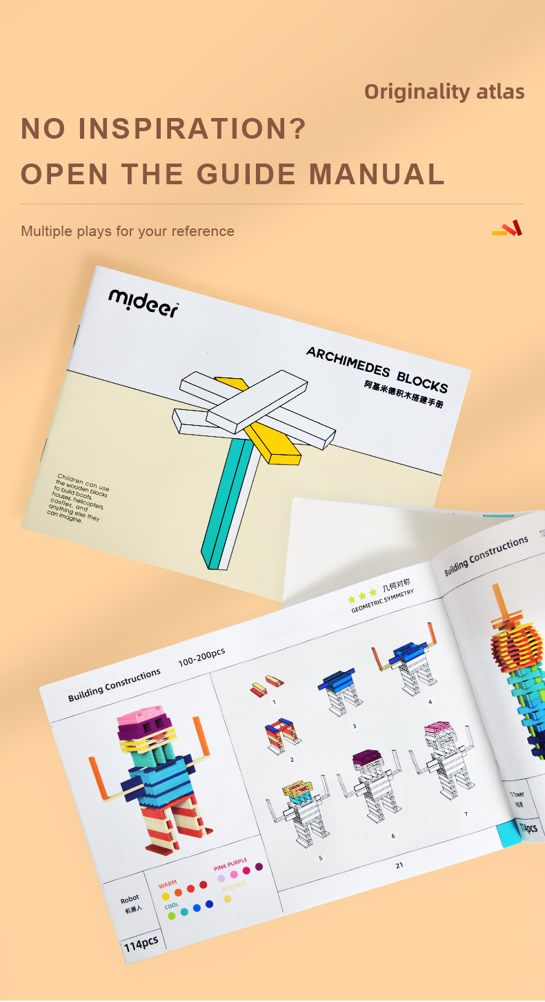 Alternative view of Blocchi in legno componibili bianco e nero - Mideer