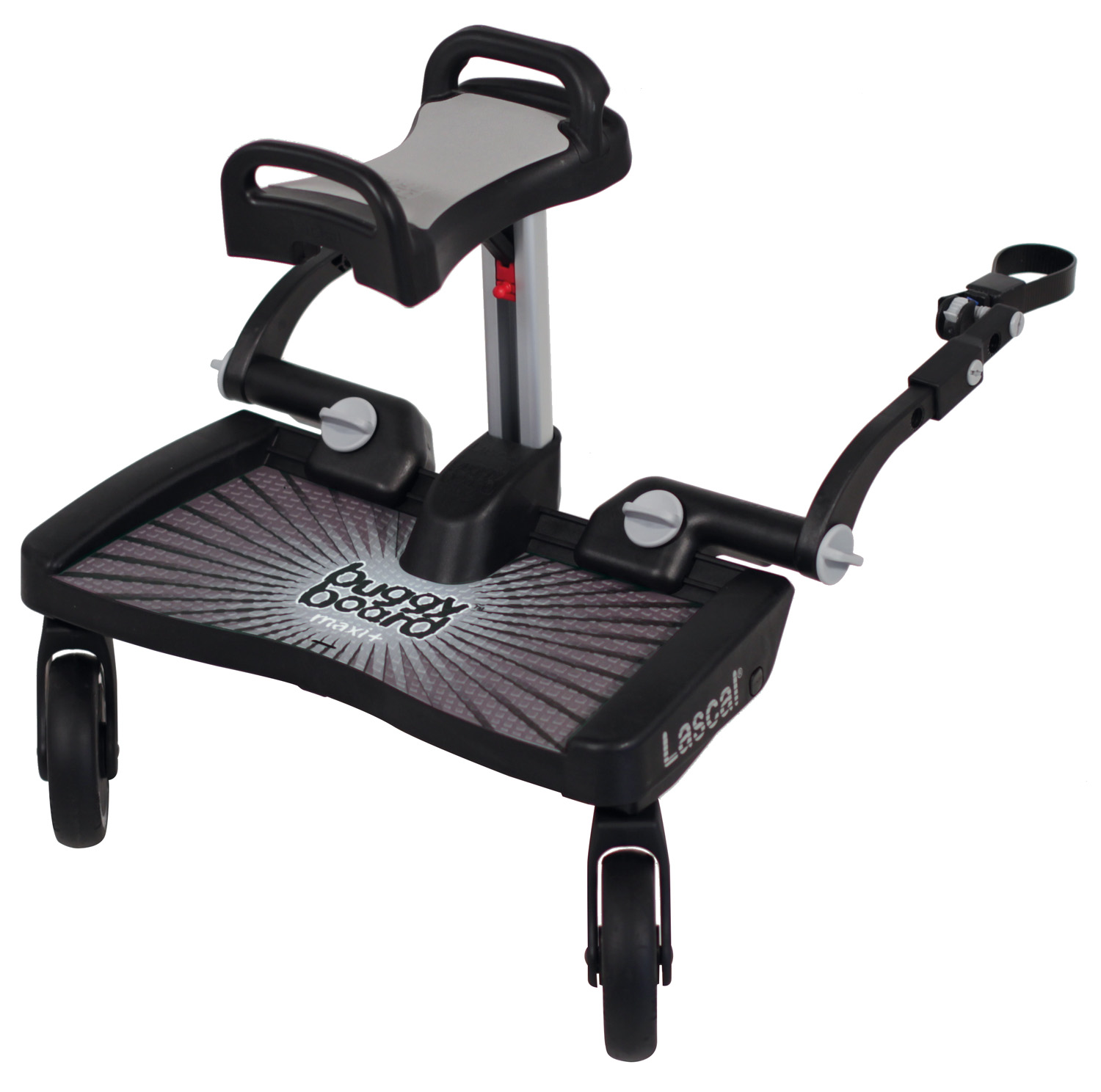 Pedana passeggino BuggyBoard Maxi+, con sedile (grigio) - Lascal
