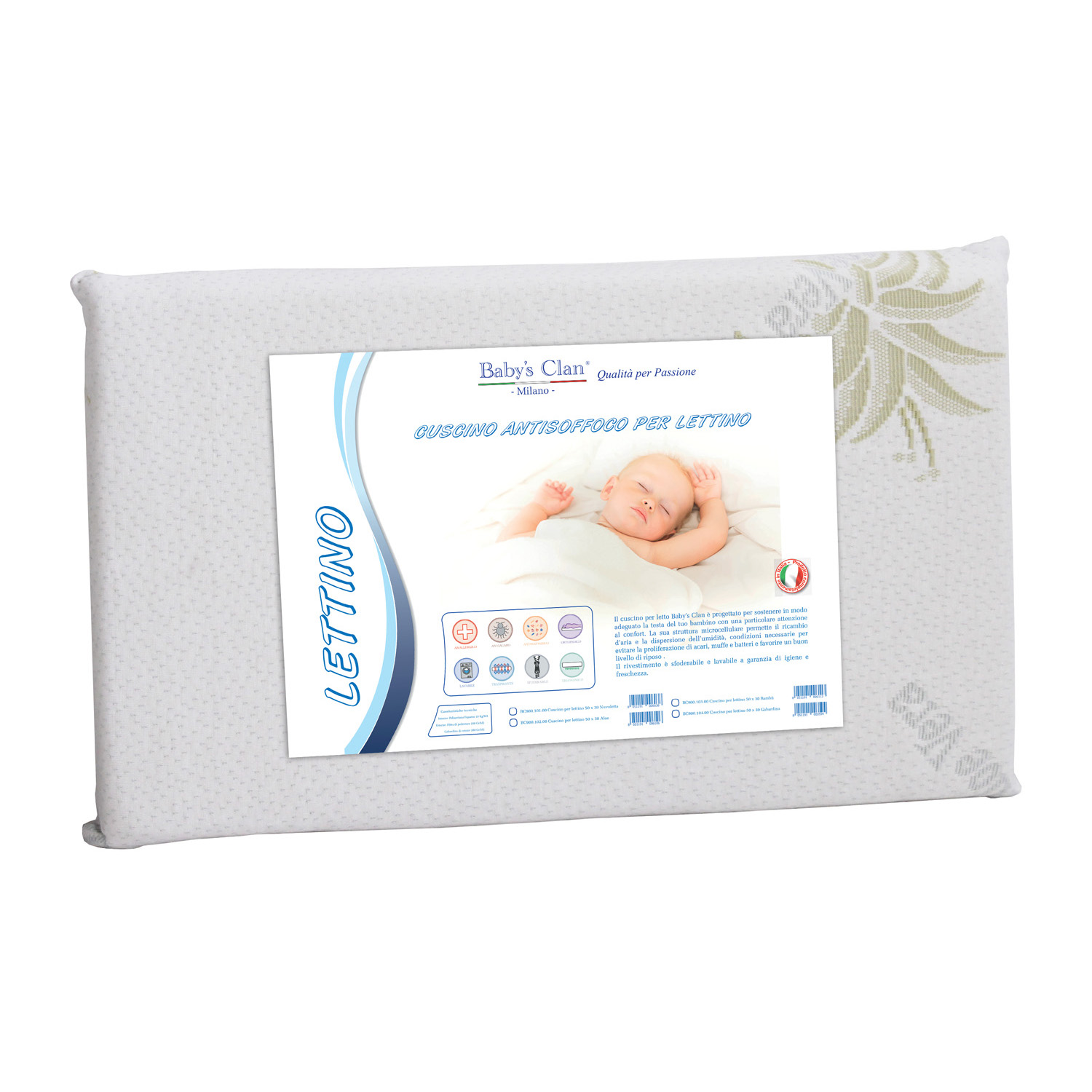 Aloe - Cuscino lettino con fibra naturale - Baby's Clan