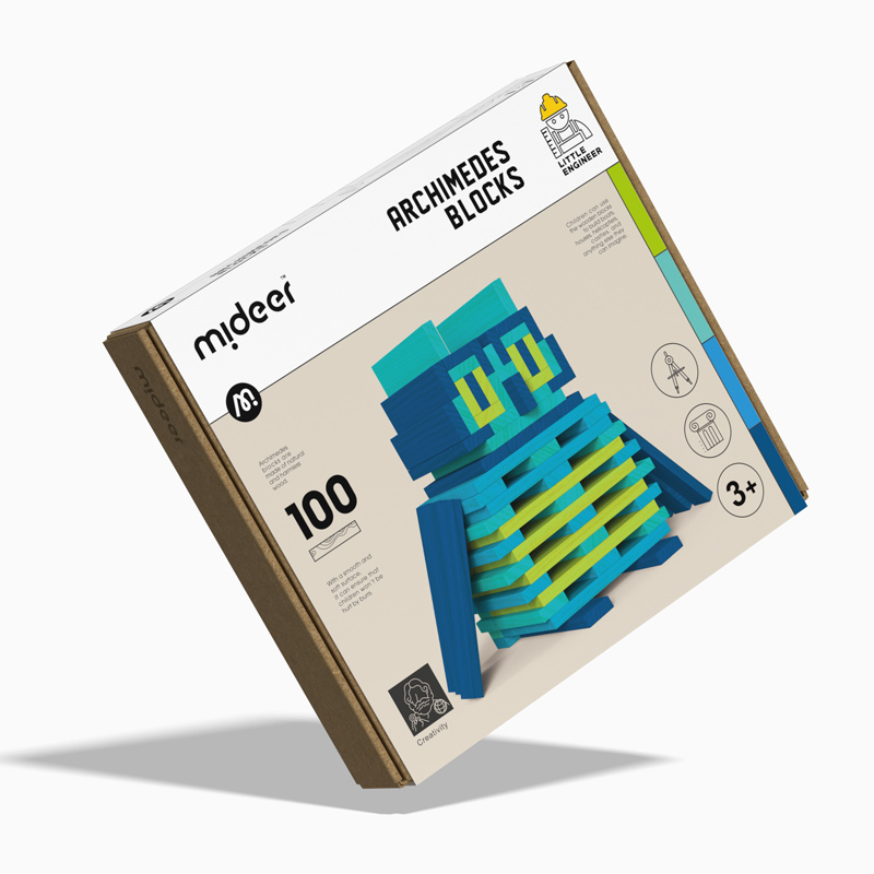 Blocchi in legno componibili blu - Mideer