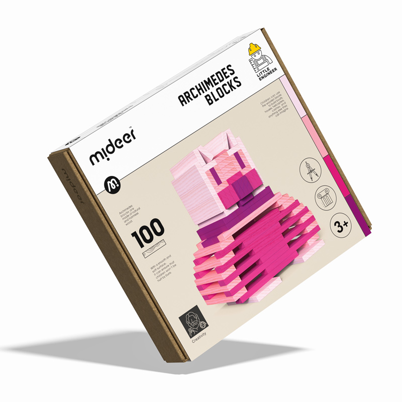 Blocchi in legno componibili rosa - Mideer