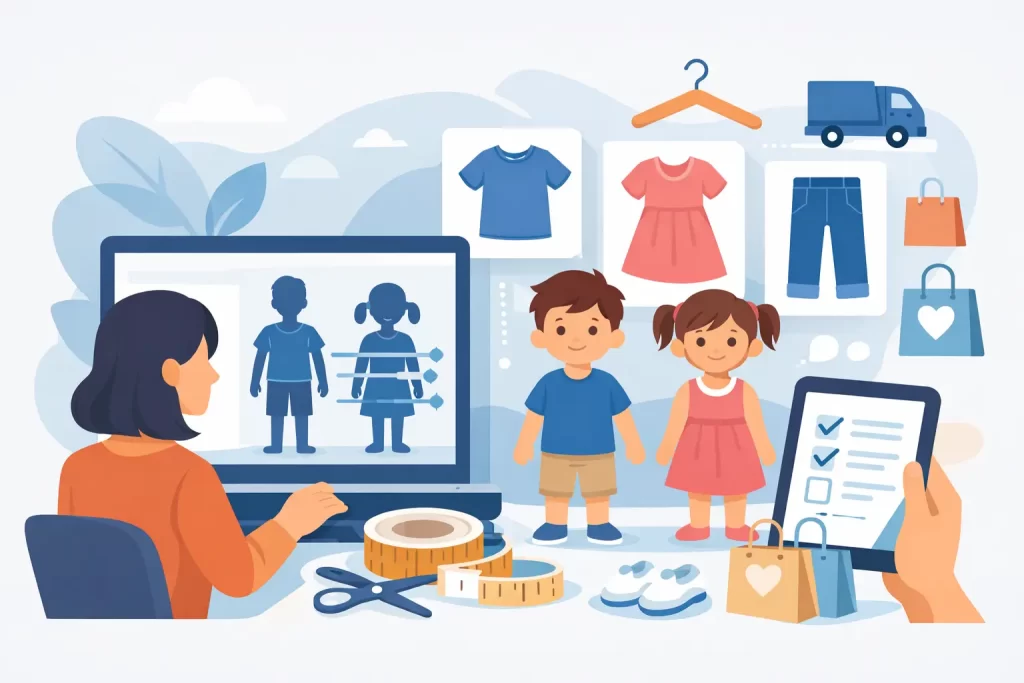 Come scegliere taglia abbigliamento bambini online