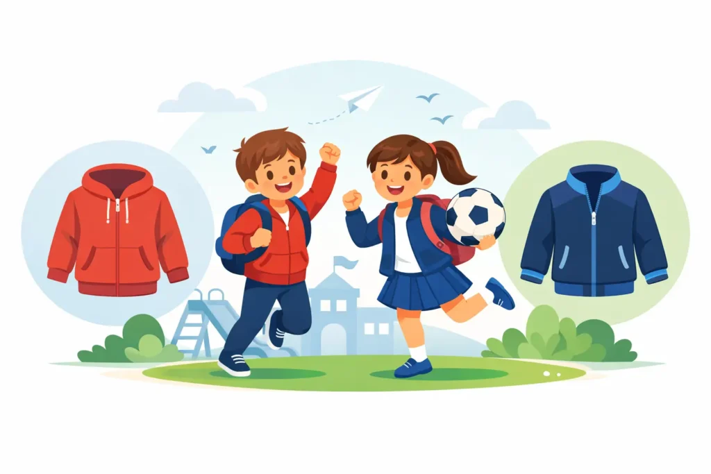 Felpa o giacca scuola per bambini attivi