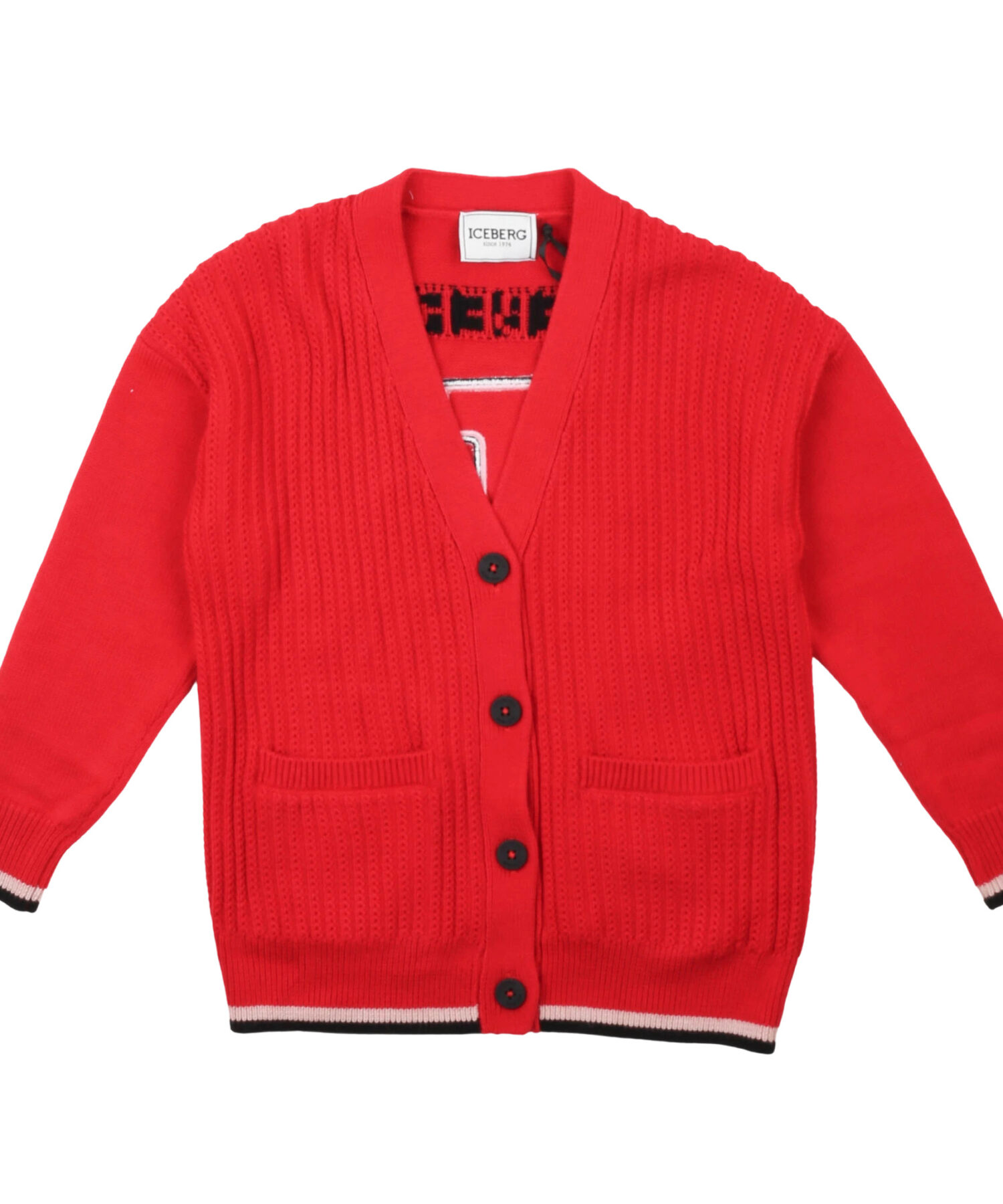 Cardigan Bambina Iceberg red